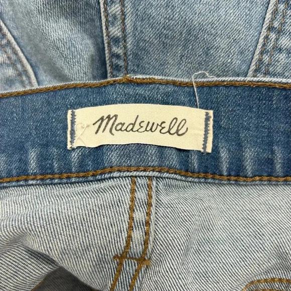 Madewell High Rise Denim Shorts Medium Wash Blue Cotton Raw Hem Cut Off Size 27 - Picture 5 of 7